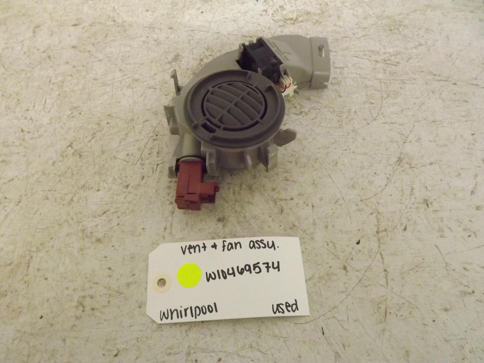 Whirlpool Dishwasher W10469574 Vent & Fan Assembly Used Whirlpool Dishwasher W10469574 Vent & Fan Assembly Used